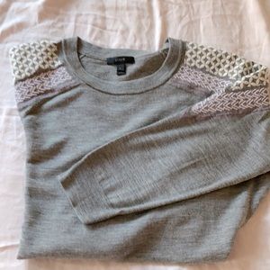 J.Crew Embroidered Merino Wool Sweater
